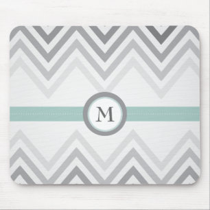 Minze + Graues Zickzack Mousepad