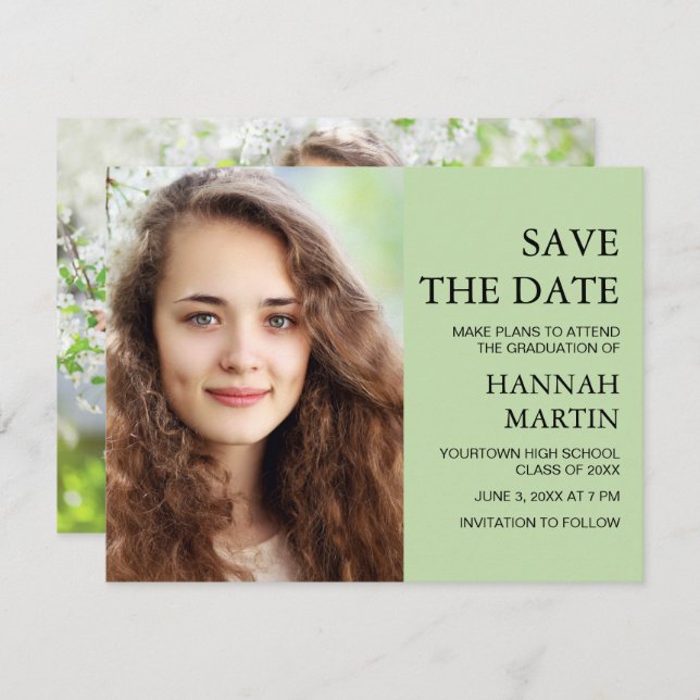 Minze Green Abschluss 2 Foto Retten Datum (Vorne/Hinten)