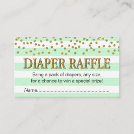 Minze Green Aqua Gold Winder Raffle Tickets Begleitkarte