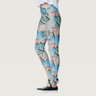 Minze Green Blue Coral Blush Pink 50er Art Muster Leggings