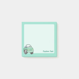 Minze Green Cartoon Car Post-it Klebezettel