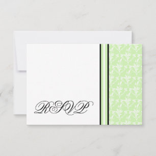 Minze Green Damask UAWG Response Card RSVP Karte
