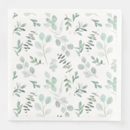 Minze Green Eucalyptus Watercolor Paper Napkin Serviette