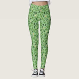 Minze Green Garden Herb Muster Leggings