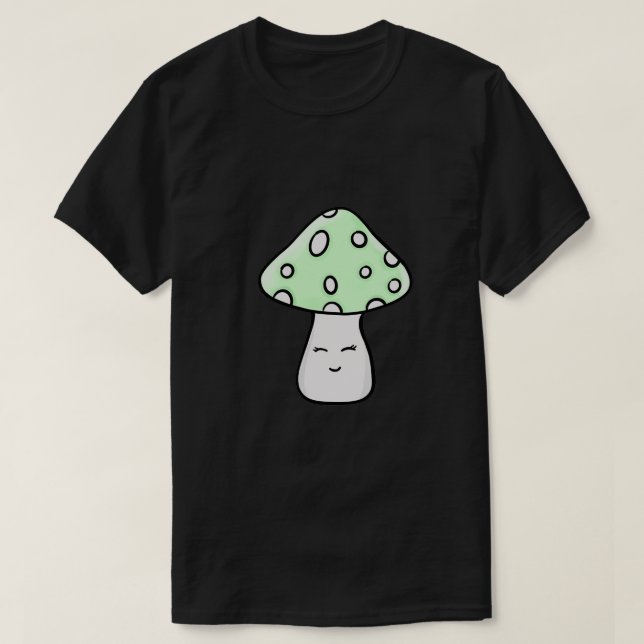 Minze Green Gepunktet Mushroom T-Shirt (Design vorne)