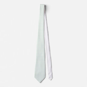 Minze Green Gingham Pattern Krawatte für Männer