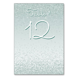 Minze Green Glittery Tischnummer Card