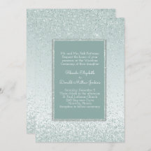 Minze Green Glitzer und Shine Wedding Einladung