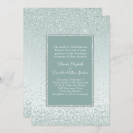 Minze Green Glitzer und Shine Wedding Einladung
