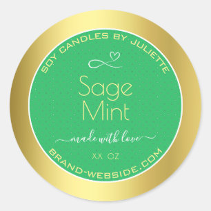 Minze Green Gold Effect-Produktverpackungsmarken Runder Aufkleber