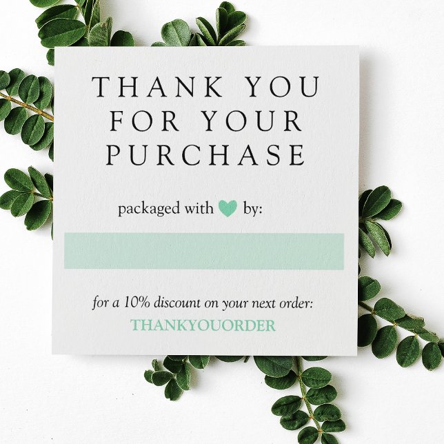 Minze Green Heart Vielen Dank für die Bestellung S (Von Creator hochgeladen)