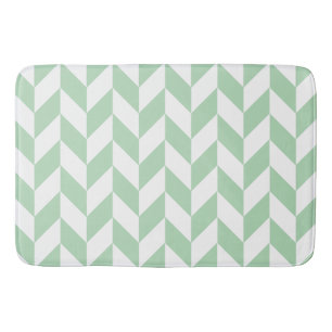 Minze Green Herringbone-Muster Badematte
