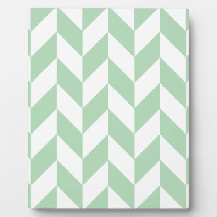 Minze Green Herringbone-Muster Fotoplatte