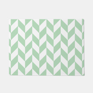 Minze Green Herringbone-Muster Fußmatte