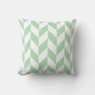 Minze Green Herringbone-Muster Kissen