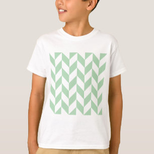 Minze Green Herringbone-Muster T-Shirt