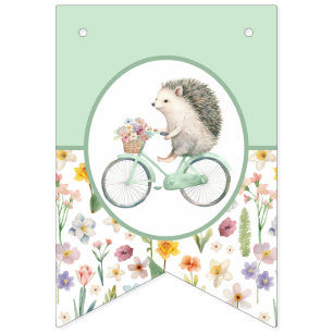 Minze Green Igel Babyduschenbräunungsflagge Wimpelkette
