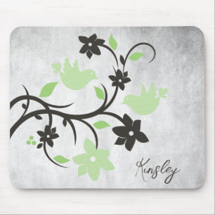 Minze Green Lovebirds Personalisierte Maus Pad Mousepad