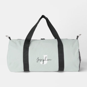 Minze Green Moderne Minimalistisch Mit Monogramm Duffle Bag
