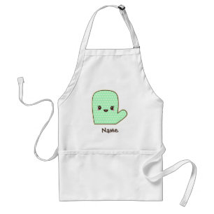 Minze Green Niedlich Oven Mitt Cartoon Schürze