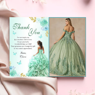 Minze Green Princess Kleid Quinceañera Geburtstag Einladung