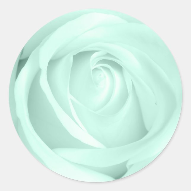 Minze Green Rose Umschlag Aufkleber (Vorderseite)