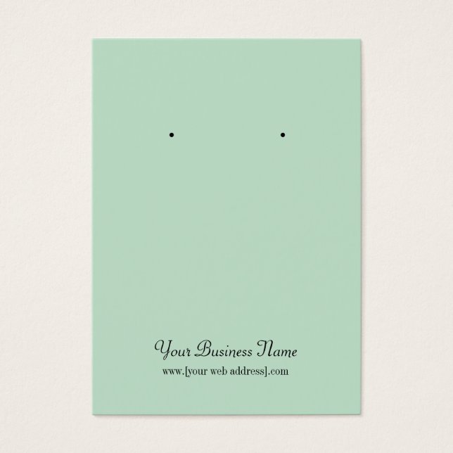 Minze Green Schlicht Simple Custom Earring Card (Vorderseite)