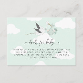 Minze Green Stork Books bitten Einsteckkarte Begleitkarte