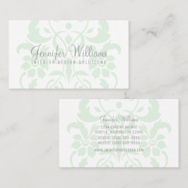 Minze Green subtle Damask Business Card Visitenkarte
