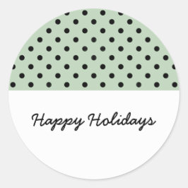 Minze Green Sweet Polka Dot Holiday Stickers