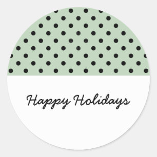 Minze Green Sweet Polka Dot Holiday Stickers