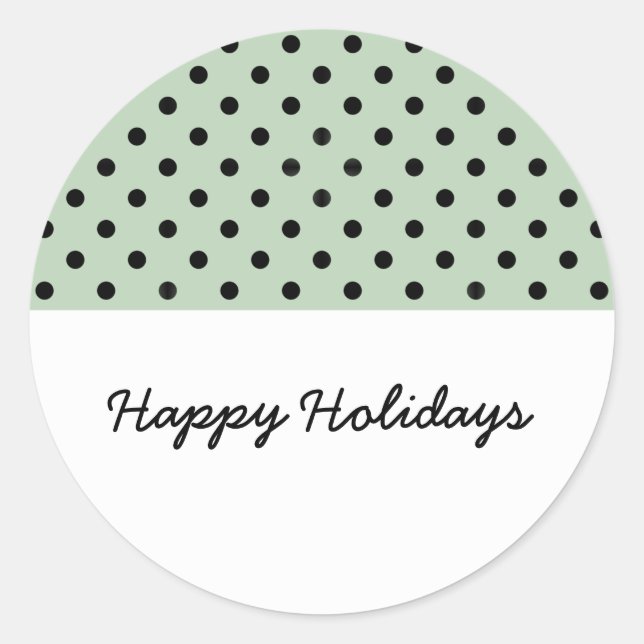 Minze Green Sweet Polka Dot Holiday Stickers (Vorderseite)
