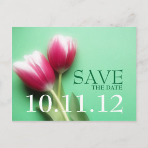 Minze Green und Fuchsia Save the Date Postkarte