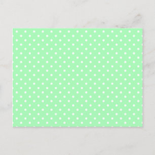 Minze Green und White Polka Dot Postkarte