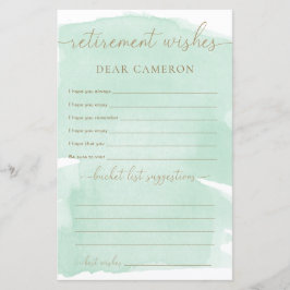Minze Green Watercolor Retirement wünscht sich