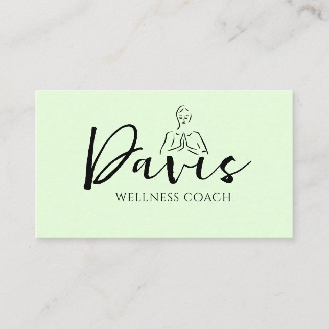 Minze Green Wellness Coach Business Card Visitenkarte (Vorderseite)