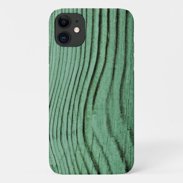 Minze Green Wood Grain Print Case-Mate iPhone Hülle (Rückseite)