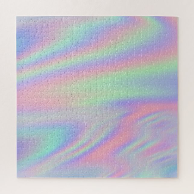 Minze grün rosa Iridescent Rainbow Ombre Puzzle (Vertikal)