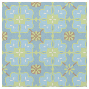 Minze Grün und Blau Hübsches Blumenmuster Stoff