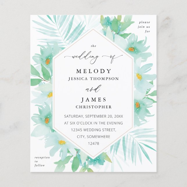 Minze Grünblütenhochzeit Flyer (Vorne)