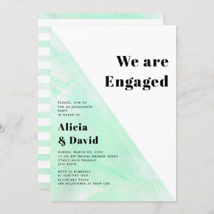 Minze grüne Aquarellstreifen Einladung