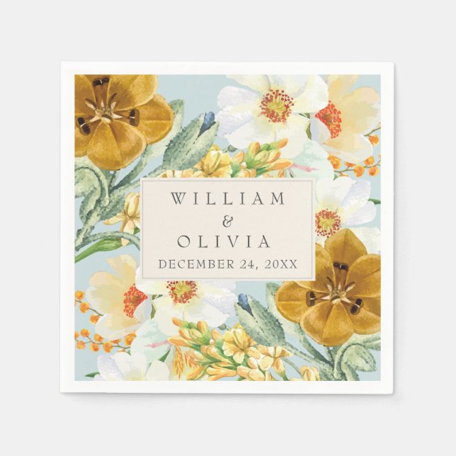 Minze grüne Blumengarten Wildblume Frühjahrsfest Serviette (Vorderseite)