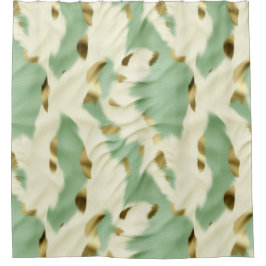 Minze grüne Creme Gold Cowhid Duschvorhang