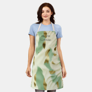 Minze grüne Creme Gold Cowhid Schürze