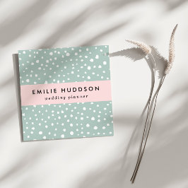 Minze, grüne Dalmatiner, Dalmatiner Punkte, gepunk Quadratische Visitenkarte