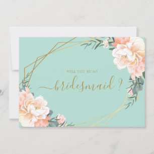 Minze grüne goldene Blume wirst du meine Bridesmai Einladung