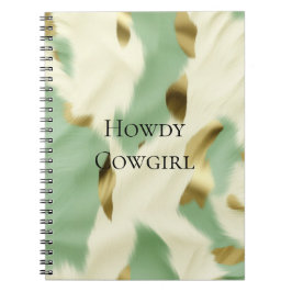 Minze grüne goldene Weiße Kuhide Notizblock