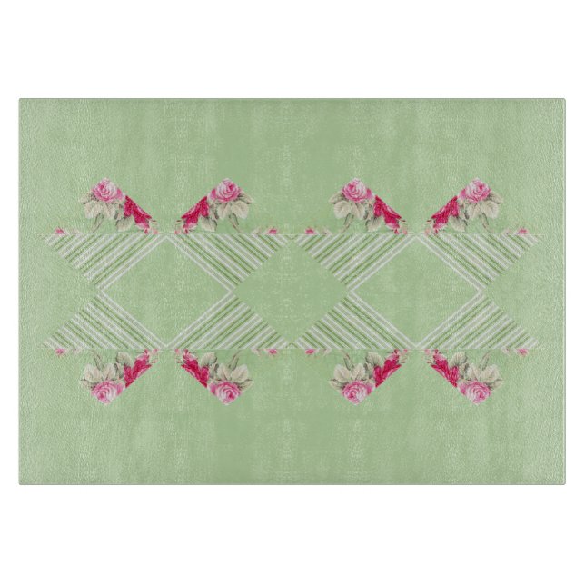 Minze grüne Imitate Patchwork Glasschneider Schneidebrett (Vorderseite)