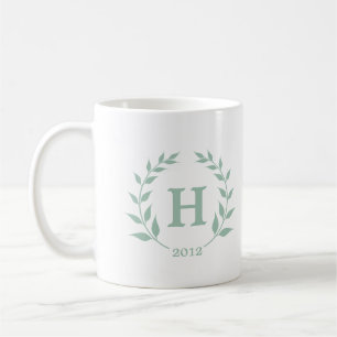 Minze grüne Kräne Monogramm Abschluss Klasse Jahr Kaffeetasse