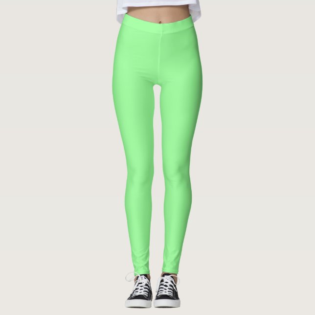 Minze grüne Leggings mit fester Farbe (Vorderseite)